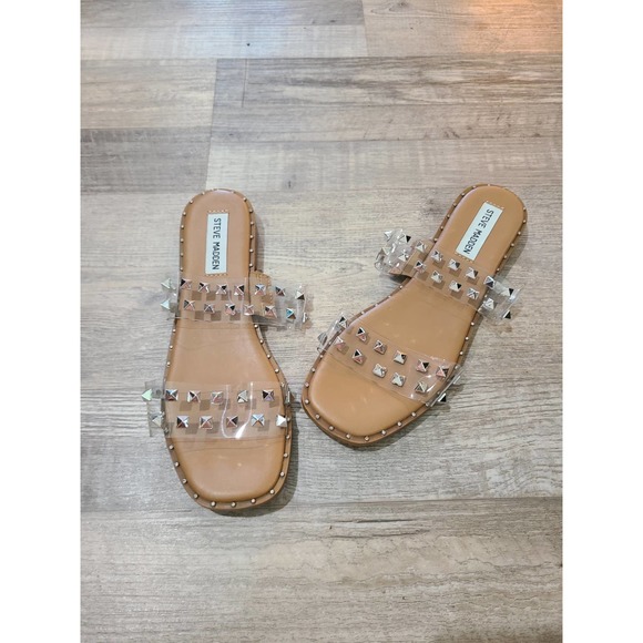 Steve Madden Shoes - Steve Madden size 7 womens clear pvc and silver studded sandals